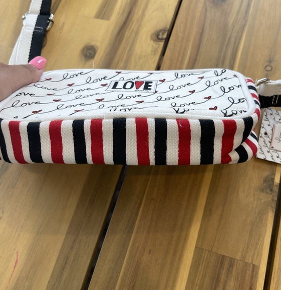 NWT Brighton "LOVE SCROLL" Canvas Crossbody Bag (MSRP $88) - Picture 5 of 7